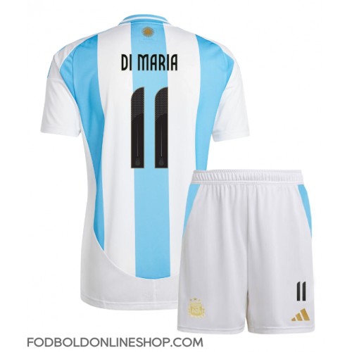 Argentina Angel Di Maria #11 Hjemme Trøje Børn Copa America 2024 Kortærmet (+ Korte bukser)